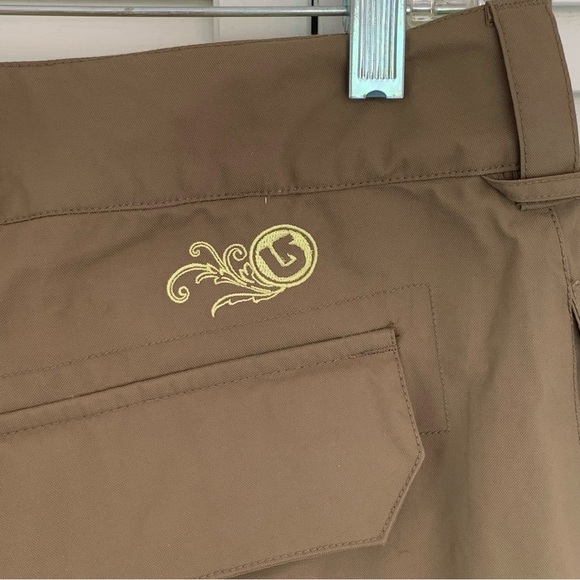 Burton Enlo Dryride Snowboard Pants Olive-Brown Cargo Ski Snow Womens Large - Picture 10 of 16